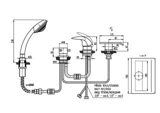 Смеситель на борт ванны Rav Slezak Dunaj D474.5P хром